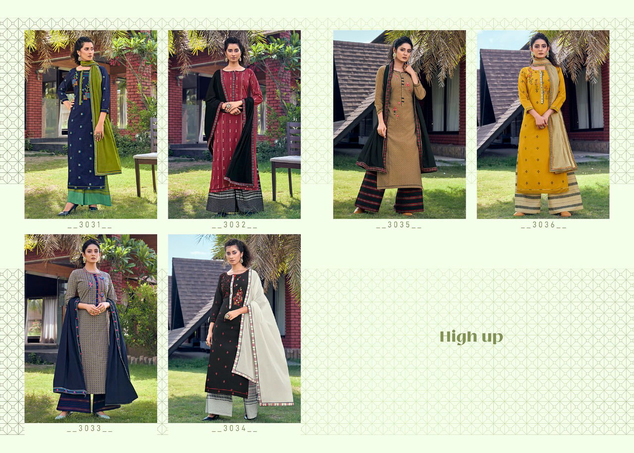 Rangoon High Up Wear Embroidery Fancy Work Festive Wear Pure Cotton Ready Made Dress Collection
